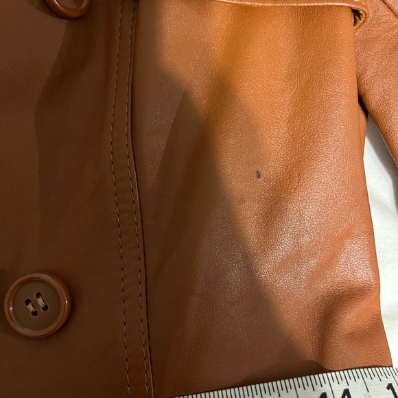 Brown Leather Trench Coat - Picture 5 of 6